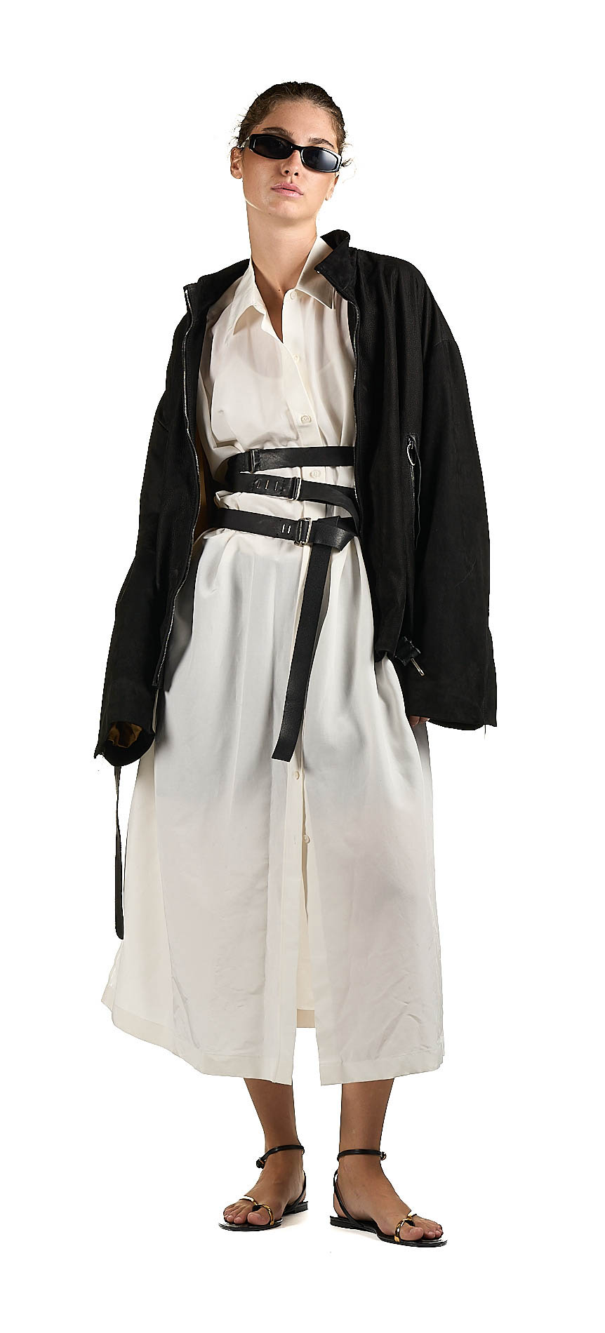 DANIELE BASTA LEATHER AND SILVER JACKET